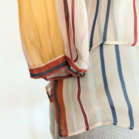 Anthropologie Striped Silk Blouse - Picture 6 of 7